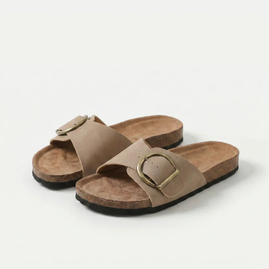 Hazel Buckle Footbed Slides